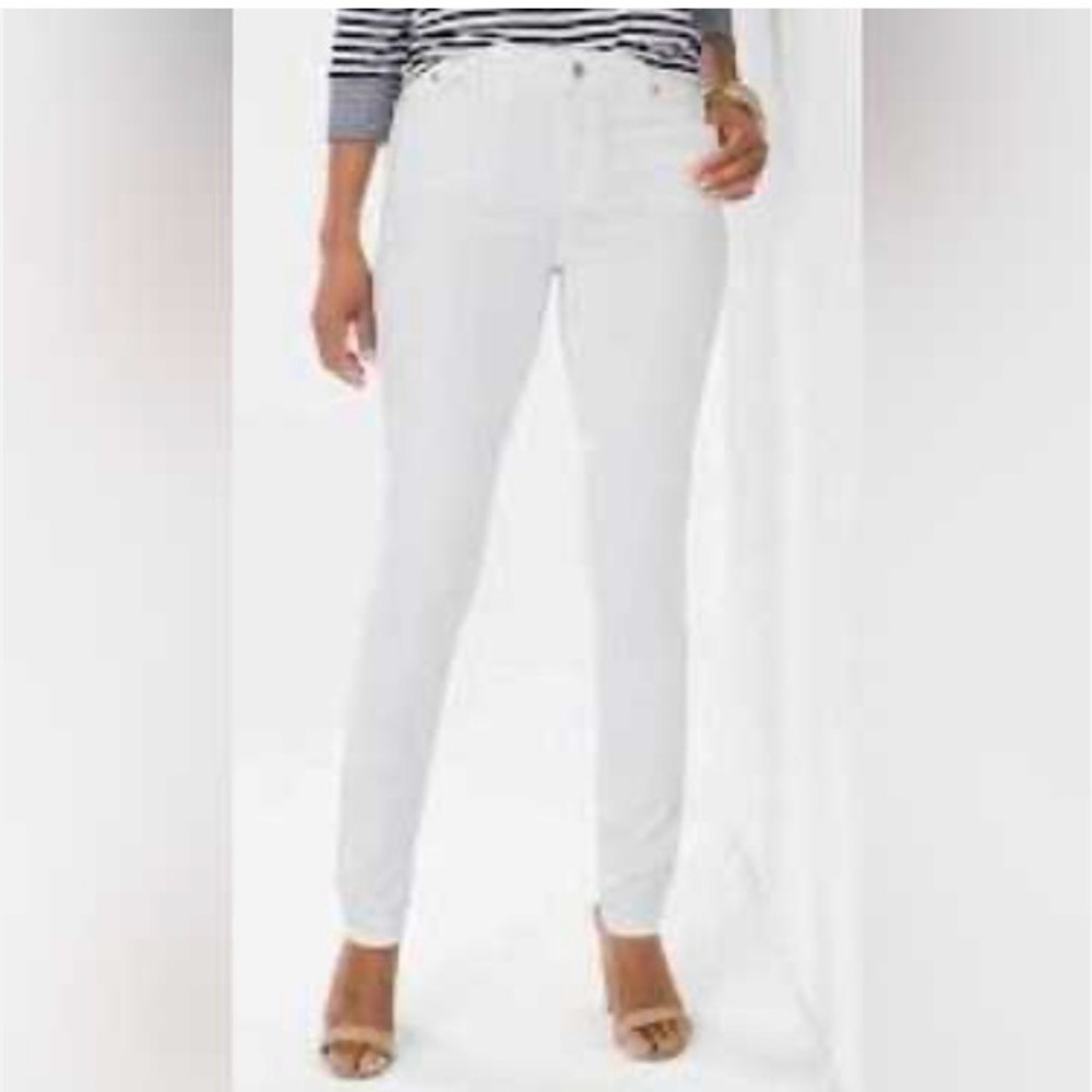 Chico's Women's The Platinum Straight Leg White Jeggings Size 0